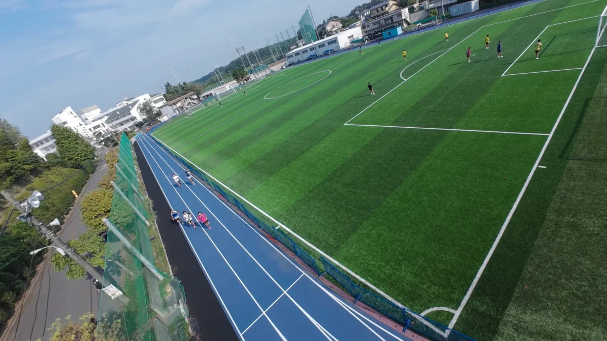 マイクロドローン映像による学校施設・部活紹介として市立柏高校を撮影しました。