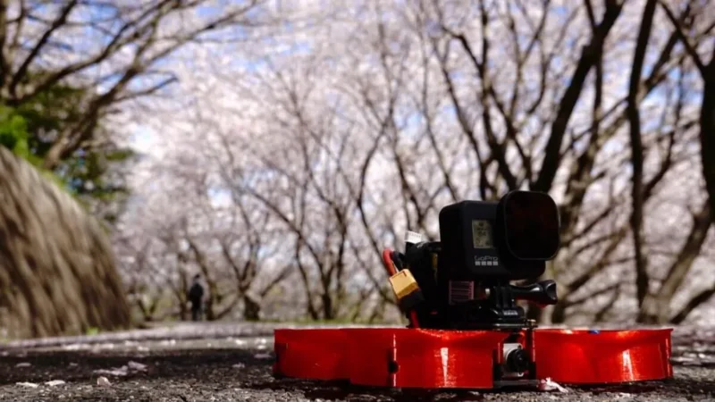 桜撮影を行った自作マイクロドローン