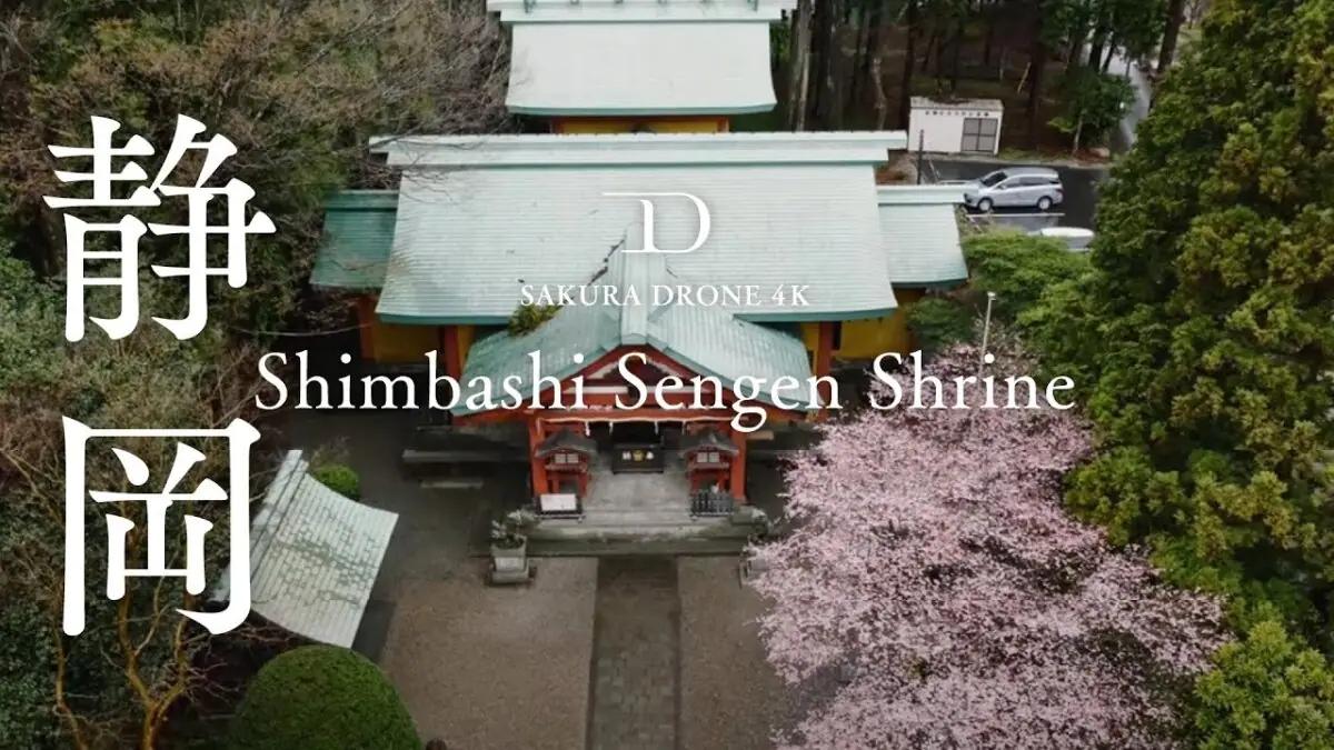 新橋浅間神社の桜（静岡県御殿場市）をドローンで空撮